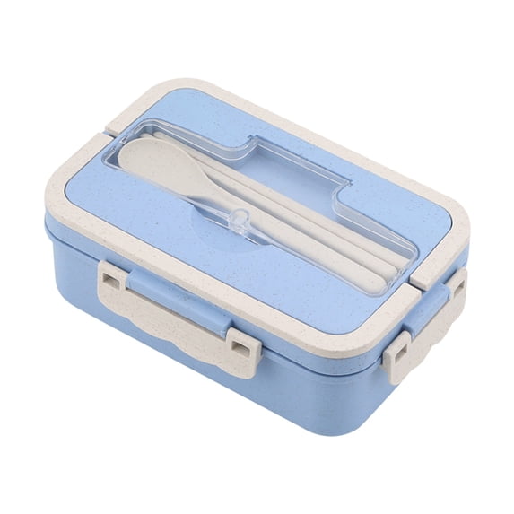 Qholemyo Japanese Style Double Layer Bento Lunch Box Microwave Safe Divided For Office Worker Reducing Meal