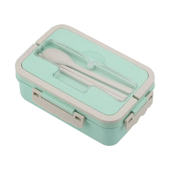 Qholemyo Japanese Style Double Layer Bento Lunch Box Microwave Safe Divided For Office Worker Reducing Meal