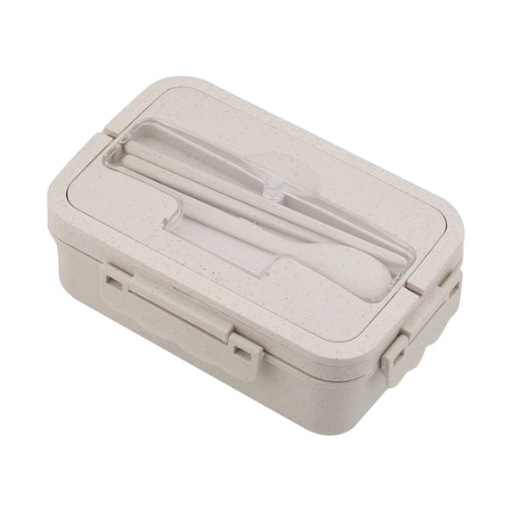 Qholemyo Japanese Style Double Layer Bento Lunch Box Microwave Safe Divided For Office Worker Reducing Meal