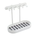 thumbnail image 1 of Qholemyo Jewelry Rack With Storage Tray Five Hooks Hanging Jewelry Organizer with Storage Makeup Organizer Desk Organizer for Necklace Earring Hair Ring, 1 of 8