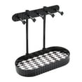 thumbnail image 1 of Qholemyo Jewelry Rack With Storage Tray Five Hooks Hanging Jewelry Organizer with Storage Makeup Organizer Desk Organizer for Necklace Earring Hair Ring, 1 of 8