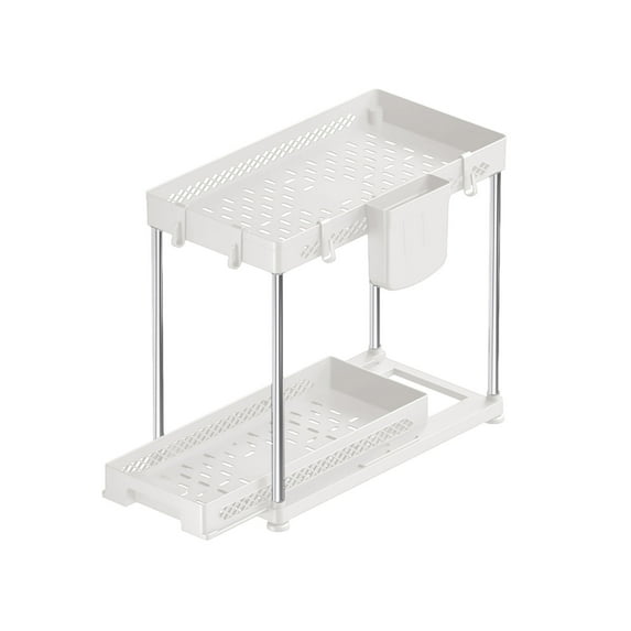 Qholemyo Kitchen Pull Out Under Sink Shelf Storage Rack Multi Functional Bathroom Layered Spice Storage With Spice Organization for Cabinet