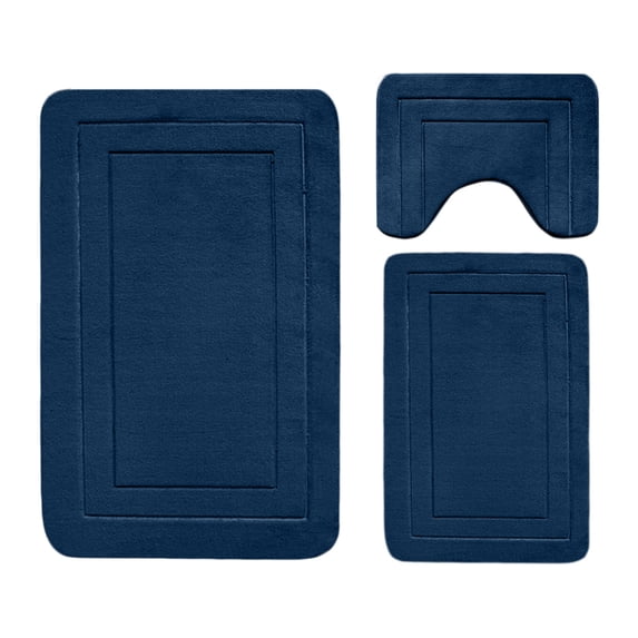 Qholemyo Large BathRug Mat 3 Set Bathroom Rugs For 3Pcs Toilet Mats Soft Comfortable Water Absorption Non Slip Thick Washable Easier To Dry Dark Toilet Bath Mat Bathroom Rugs Toilet