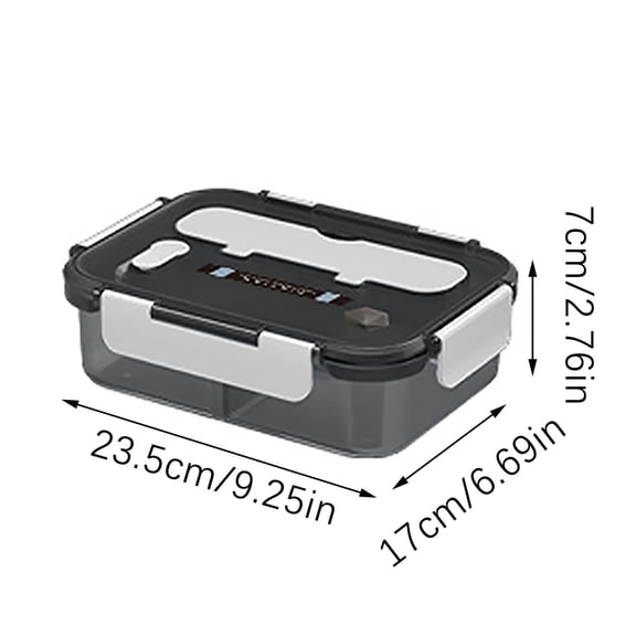 Qholemyo Large Capacity Divided Plastic Lunch Containers Microwave Safe Airtight Bento Box Lunchables Office Daily Carry