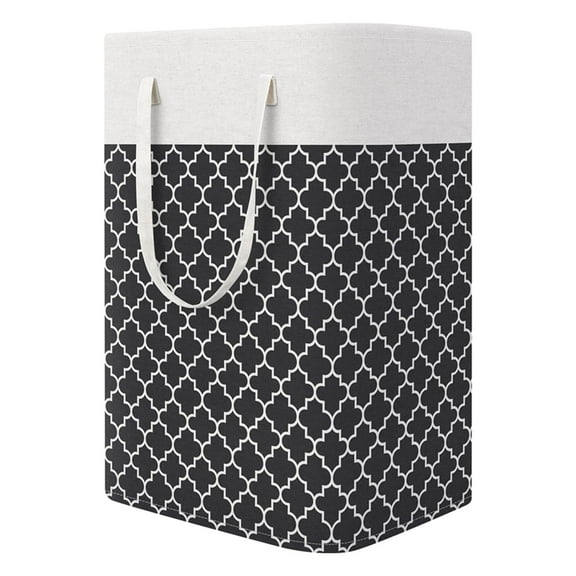 Qholemyo Large Capacity Folding Household Clothes Basket Lantern Printing Design For Receptacle Buckets Thickened Fabric Storage Basket