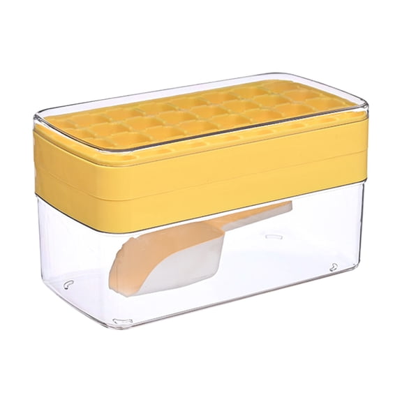 Qholemyo Large Capacity Food Grade Ice Storage Box With Lid Homemade ice cubes Tray For Refrigerator Use