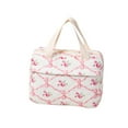 thumbnail image 1 of Qholemyo Large Capacity Portable Quilted Cotton Tote Cosmetic Bag Travel Makeup Organizer Toiletry Storage Pouch Travel Essentials, 1 of 6