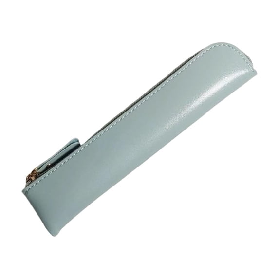 Qholemyo Large Capacity Slim Faux Leather Pencil Case Pouches Zipper Pouch Bags Portable Organizer ForOffice Toiletry Bags