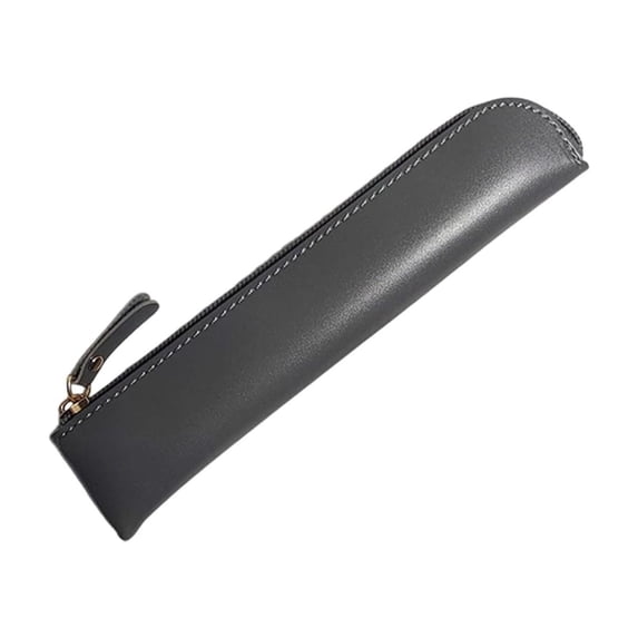 Qholemyo Large Capacity Slim Faux Leather Pencil Case Pouches Zipper Pouch Bags Portable Organizer ForOffice Toiletry Bags