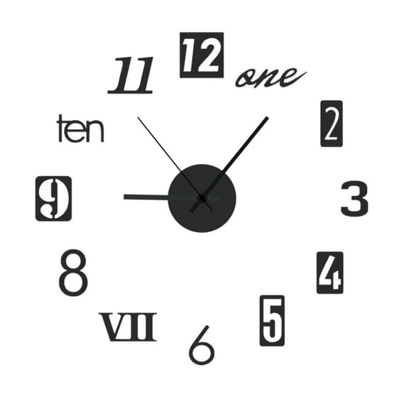 Qholemyo Large DIY Wall Clock Mirror Stickers Art Decor Home Wall Decor Living Room Office Shop