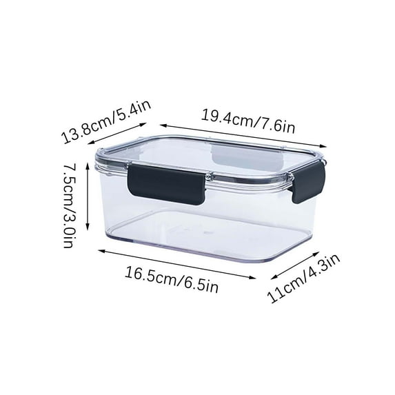Qholemyo Large Medium Small Transparent Airtight Food Storage Containers With Lids Refrigerator Fruit Vegetable Lunch Box