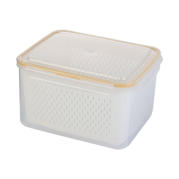 Qholemyo Leakproof Airtight Food Storage Containers With Lids Removable Colander Fruit Produce Containers For Fridge Keep Fruits Vegetables Meat Fresh Longer Reusable
