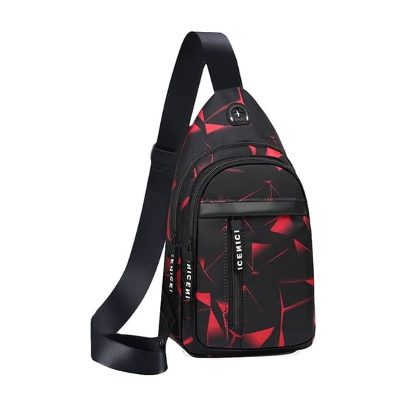 Qholemyo Lightweight Sling Hiking Backpack With USB Port Travel Chest Bag For Men Women Casual Use