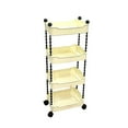 thumbnail image 1 of Qholemyo Living Room Snack And Fruit Cart Four Tier Multifunctional Mobile Storage Rack with Snack Containers Book Shelf for Baby Bookcase Bathroom And Kitchen Home, 1 of 6