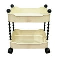 thumbnail image 1 of Qholemyo Living Room Snack And Fruit Cart Two Tier Multifunctional Mobile Storage Rack with Storage Small Storage Bins Book Shelf for Baby Bookcase Bathroom And Kitchen, 1 of 6