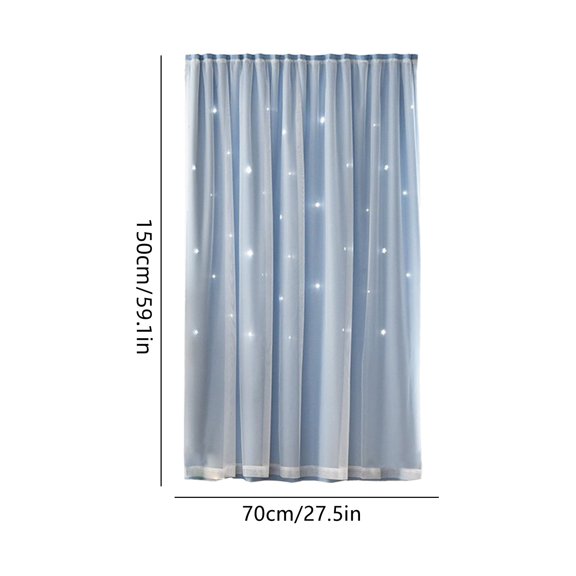 Qholemyo Magics Tape Curtains Star Cutout Blackout Curtains Double Layer Sheer And Blackouts Thermal Insulated Window Curtains For Bedroom Living Room