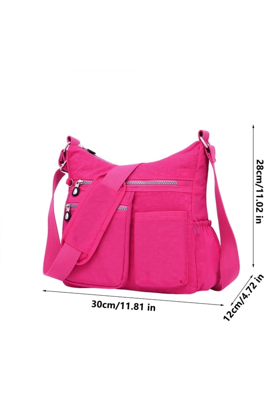 Medium Capacity Multi Compartment Nylon Crossbody Bag Middle Aged Casual Shoulder Bag For Men Women