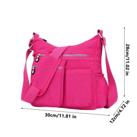 Qholemyo Medium Capacity Multi Compartment Nylon Crossbody Bag Middle Aged Casual Shoulder Bag For Men Women