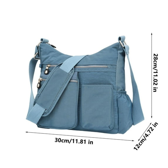 Qholemyo Medium Capacity Multi Compartment Nylon Crossbody Bag Middle Aged Casual Shoulder Bag For Men Women