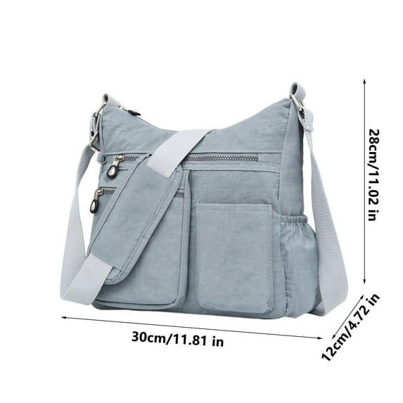 Qholemyo Medium Capacity Multi Compartment Nylon Crossbody Bag Middle Aged Casual Shoulder Bag For Men Women