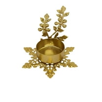 Qholemyo Metal Candlestick Christmas Snowflake Hollow Gold Candlestick Candle Holder Decorative Candle Holders Pillar Candle Stand Desktop Decoration For Bedroom Christmas Decoration