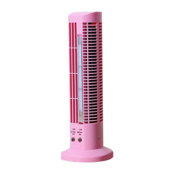 Qholemyo Mini Bladeless USB Tower Fan Quiet Portable Cooling Fan For Office Desktop