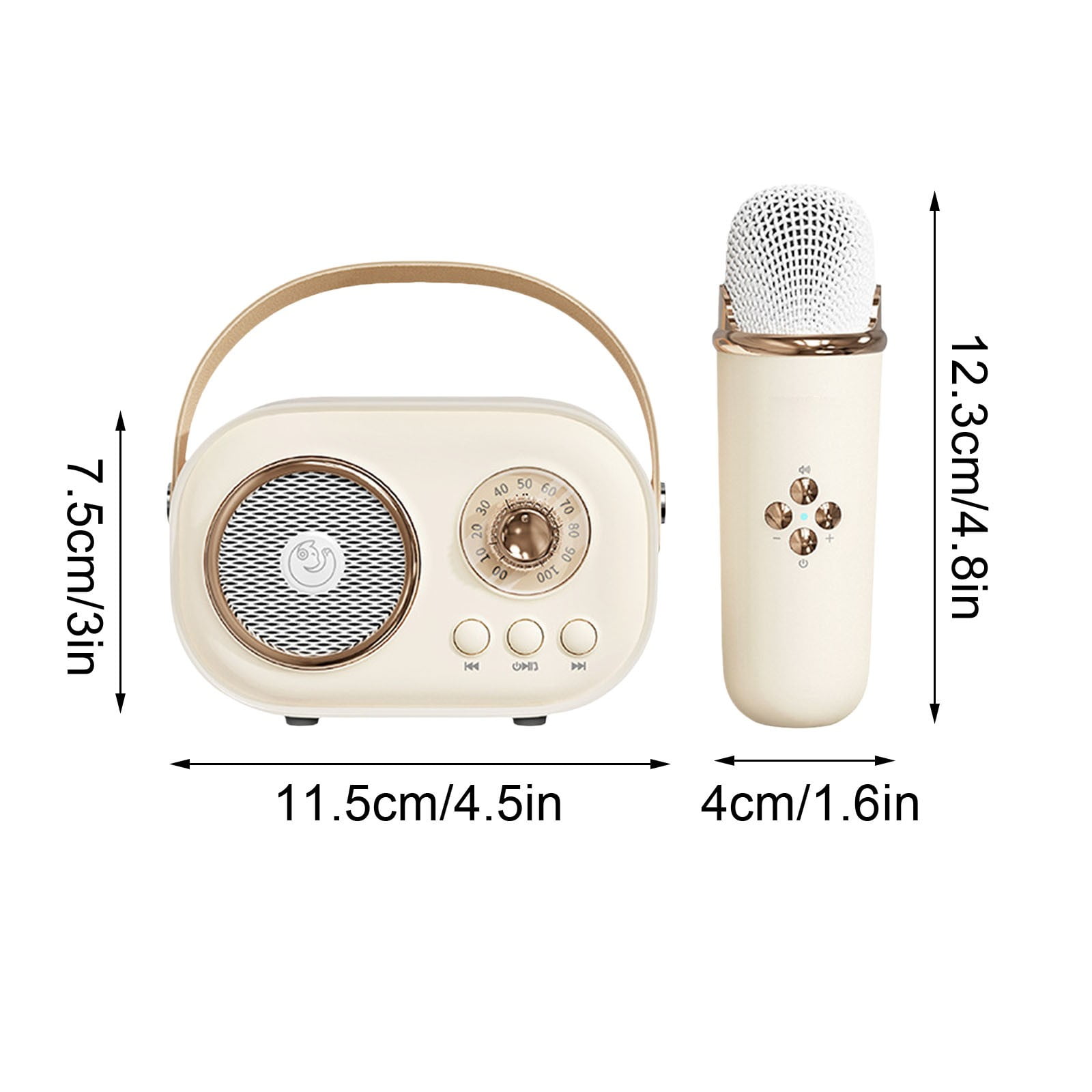 Qholemyo Mini Portable Bluetooth Speaker Karaoke Machine With Microphone For Kids And Adults