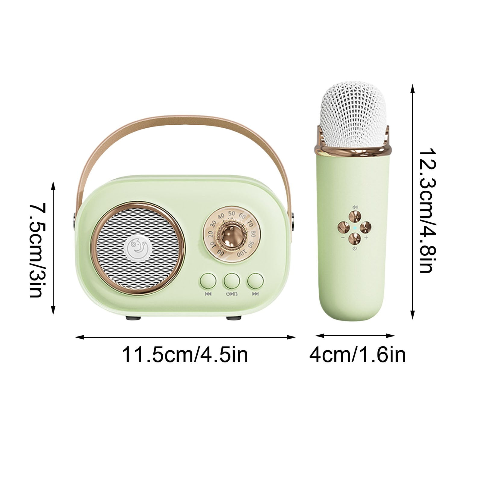 Qholemyo Mini Portable Bluetooth Speaker Karaoke Machine With Microphone For Kids And Adults