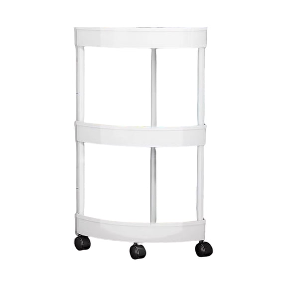Qholemyo Mobile Bathroom Corner Shelf Three Tier Rolling Cart With Wheels with Storage Snack Containers Bathroom Organizers for Kitchen Living Room Snacks Toiletries