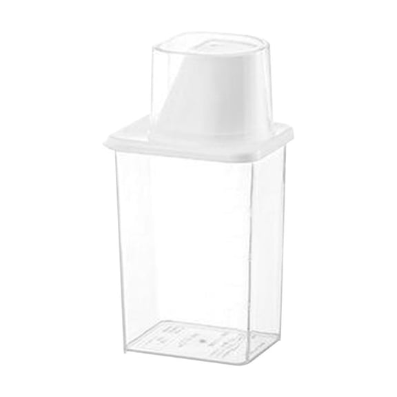 Qholemyo Moistureproof Dustproof Sealing Jar With Measuring Cups Transparent Plastic Bottles Airtight Food Storage Containers For Grains And Pickles