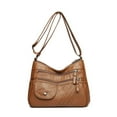 thumbnail image 1 of Qholemyo Multi Pocket Fashionable Shoulder Women Bag 2025, womens shoulder bags, women shoulder bags, Soft Leather Textured Shoulder Bag Large Capacity Combining Practicality And Fashion, 1 of 7