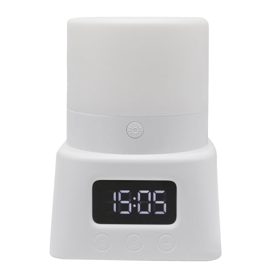 Qholemyo Multifunctional LED Desk Lamp With Clock Remote Control Color Ambient Light Eye Caring Reading Light Rechargeable Night Light For Bedroom