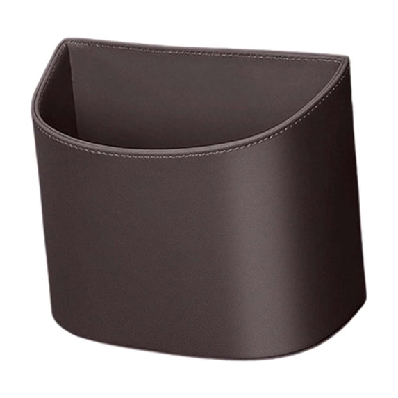 Qholemyo Multifunctional Leather Car Door Side Storage Box Hanging Car Trash Bin Cup Holders Small Car Garbage Can With Lid Vehicle Storage Box