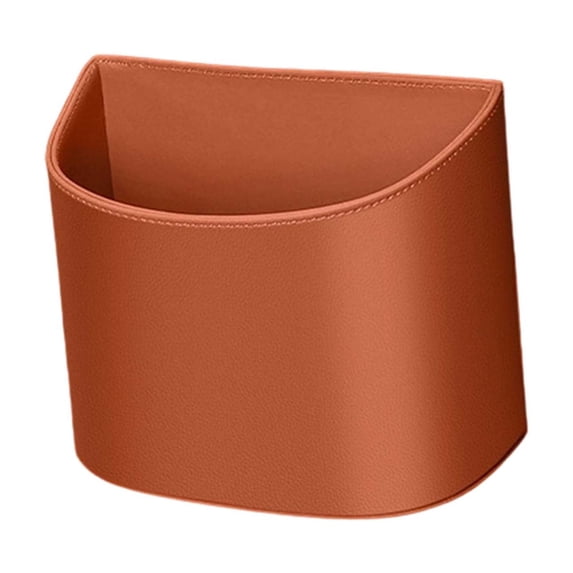 Qholemyo Multifunctional Leather Car Door Side Storage Box Hanging Car Trash Bin Cup Holders Small Car Garbage Can With Lid Vehicle Storage Box