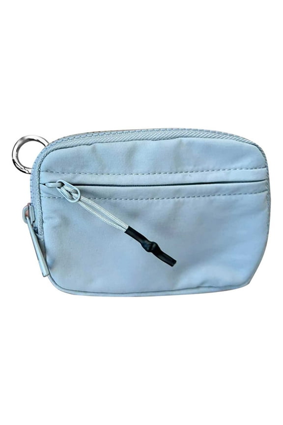 Multifunctional Nylon Card Wallet Keychain Secure Zipper Pouch For Coin And Keys
