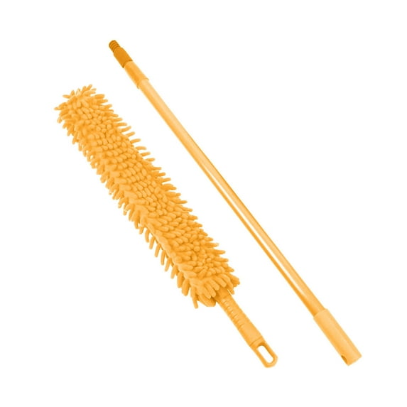 Qholemyo Multifunctional Retractable Flat Mop And Duster 2 In 1 Washable Cleaning Tool For Household Floor And Wall Sweeping