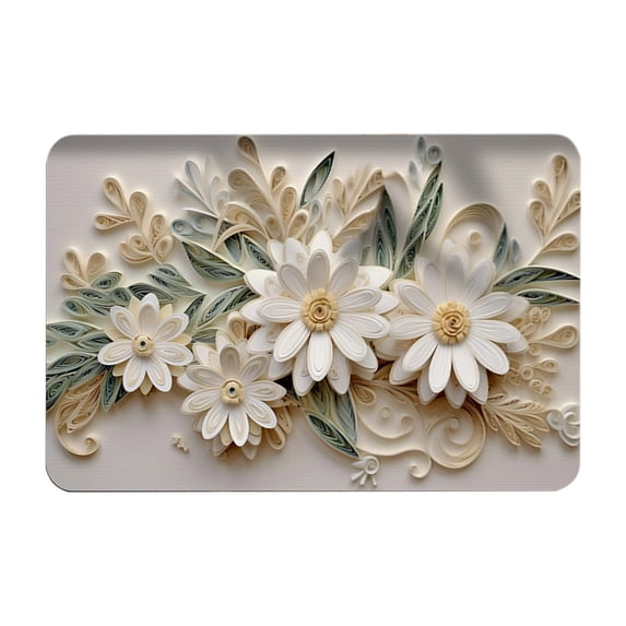 Qholemyo Non Slip Bath Mat Bathroom Decor Washable Rugs Diatomite 3D Flower Floor Mat Quick Drying Soft Washable Bathroom Foot Mat