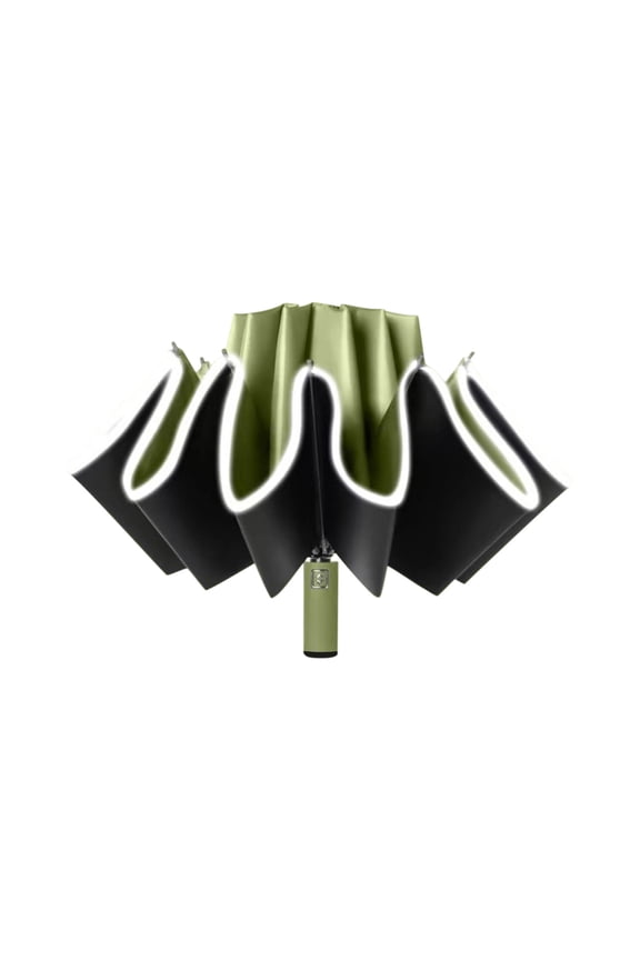 Opposite Direction Folding UV Umbrella Reflective Stripe Windproof Fully Automatic Compact 10 Rib Travel Sun Umbrella Diameter 41 Inch LED Clear Umbrella Umbrellas For Rain