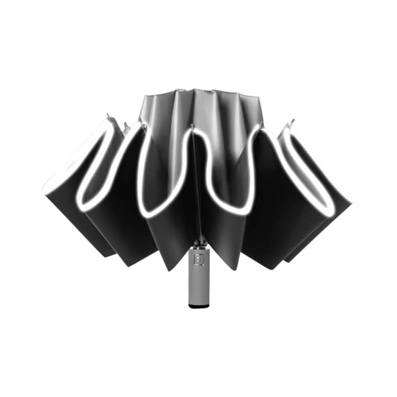 Qholemyo Opposite Direction Folding UV Umbrella Reflective Stripe Windproof Fully Automatic Compact 10 Rib Travel Sun Umbrella Diameter 41 Inch LED Clear Umbrella Umbrellas For Rain
