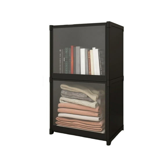 Qholemyo Organizer shelves iron floor-standing storage Rack Multi-Tier Clothing Storage Cabinet With Bookshelf Shelving