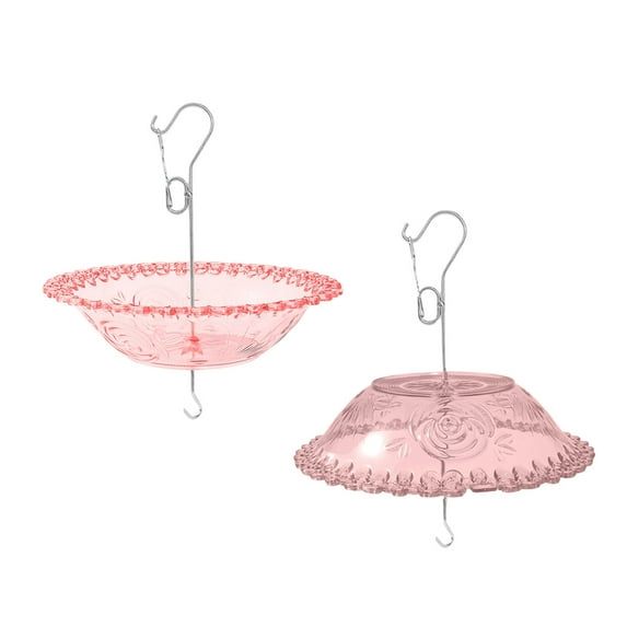 Qholemyo Outdoor Garden Windproof Rainproof Bird Bath Feeding Hood Hanging Decor With Adjustable Angle Fit Different Positions