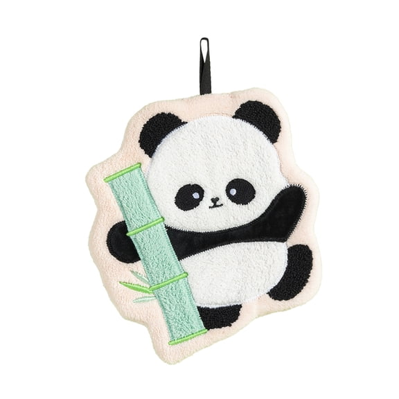 Qholemyo Pandas Hand Towel Cute Pandas Absorbent Hand Towel Drying Towel Hangable Towel Holiday Gift Kitchen Cleaning Dry Cloth Kitchen Towel Bathroom Hand Towels