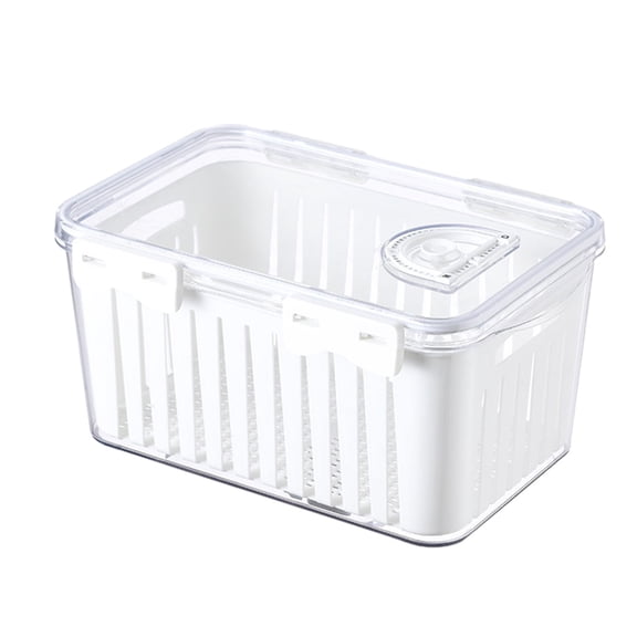 Qholemyo Partitioned Airtight Food Storage Containers With Lids Fridge Organizers Fruit Vegetable Storage Bins Refrigerator Fresh Keeper