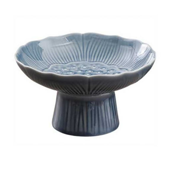 Qholemyo Pedestal Ceramic Fruit Bowl Dessert Ice Cream Side Bowl Indoor Table Kitchen Fruit Basket Serving Platter