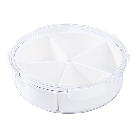 Qholemyo Plastic Divided Serving Tray With Lid Snack Fruit Food Storage Lunch Box Vegetarian Candy Party Appetizers Tray