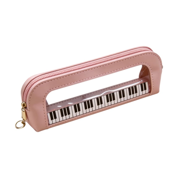 Qholemyo Plastic Storage Makeup Organizer Transparent PVC Piano Key Large Capacity Girls Cosmetic Brush And Stationery Storage Pouch