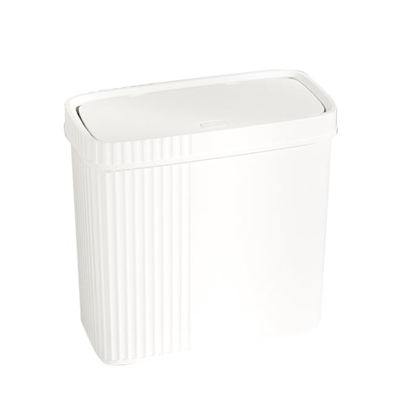 Qholemyo Plastic Wastebasket With Press Popup Lid Bathroom Trash Can With Lid Garbage Can For Toilet Office Bedroom Living Room Indoor Office Trash Can