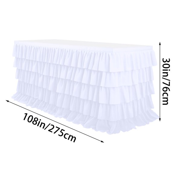 Qholemyo Pleated Tablecloth Five layer Pleated Party Tablecloth Suitable For Tables Of Various Shapes dining table mats placemats for dining table