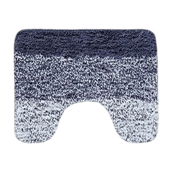 Qholemyo Plush Microfiber U Shaped Toilet Mat Non Slip Absorbent Bath Rug Machine Washable Quick Dry