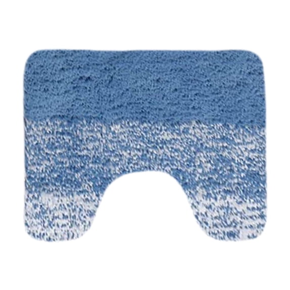 Qholemyo Plush Microfiber U Shaped Toilet Mat Non Slip Absorbent Bath Rug Machine Washable Quick Dry